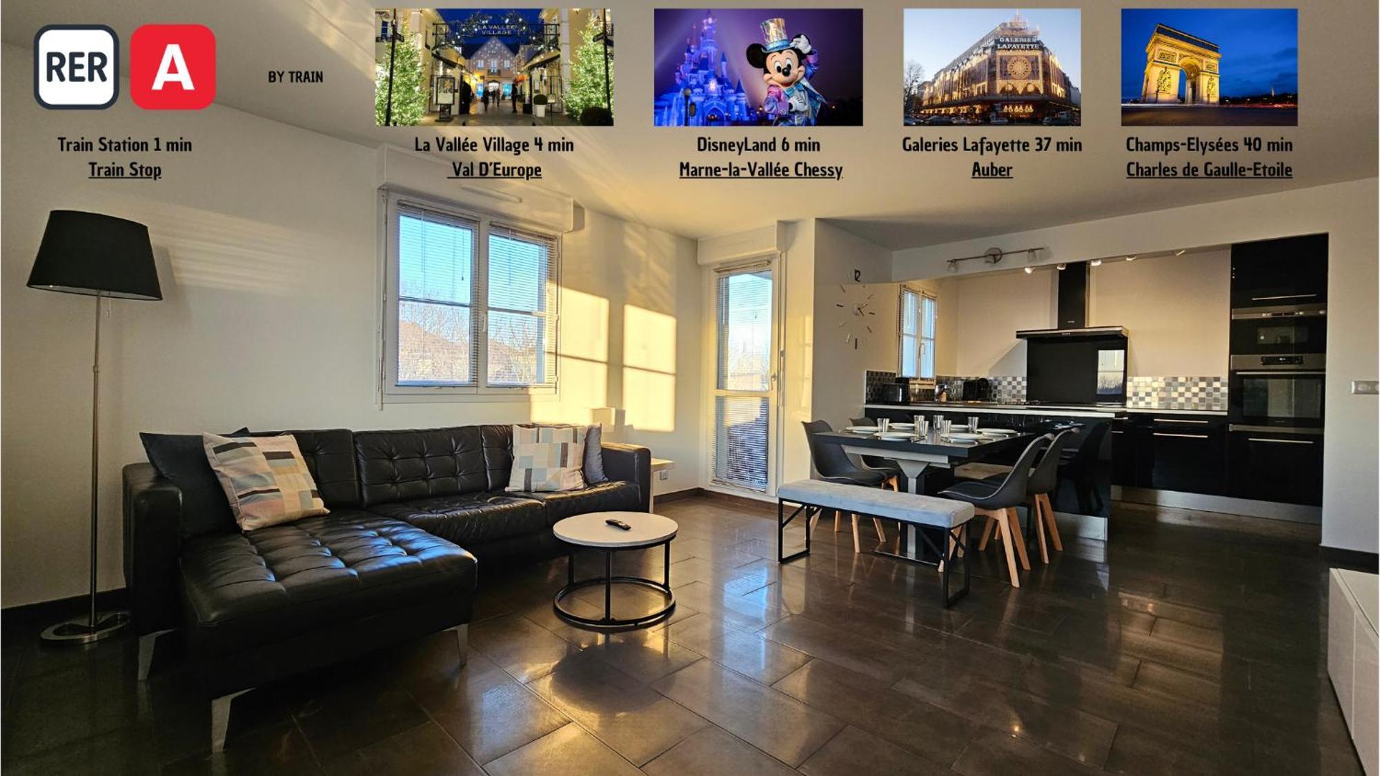 3 Chambres-gare 1 Min-disneyland Paris 6 Min Apartment Bussy-Saint-Georges